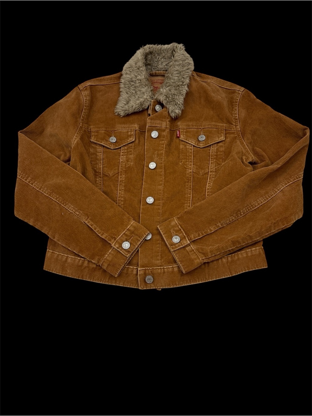 Levi's Women's Tan Corduroy Fall Jacket with Faux Fur Collar Medium